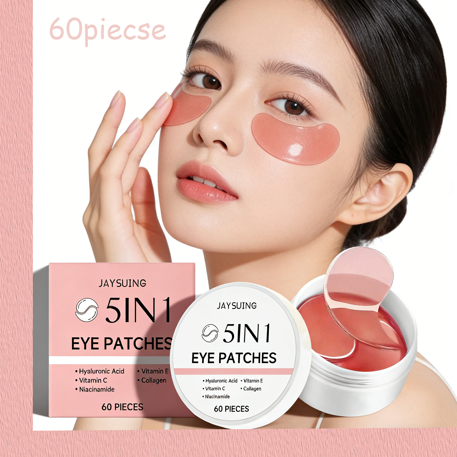 Hyaluronic Acid Serum - JAYSUING 5-in-1 under Eye Patches Rose