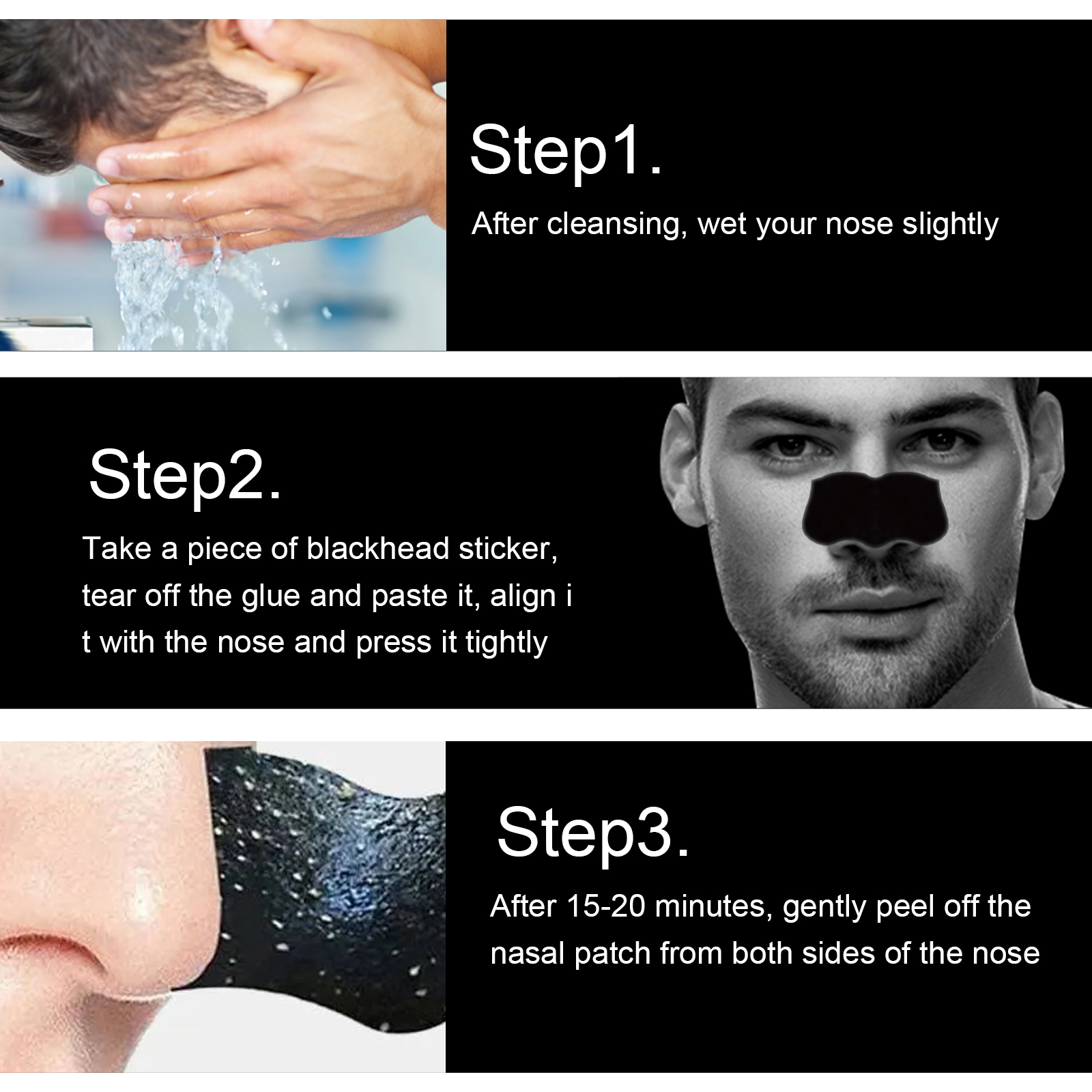 Skincare Exfoliating - 10-100Pcs Nose Blackhead Sticker Strip Mask