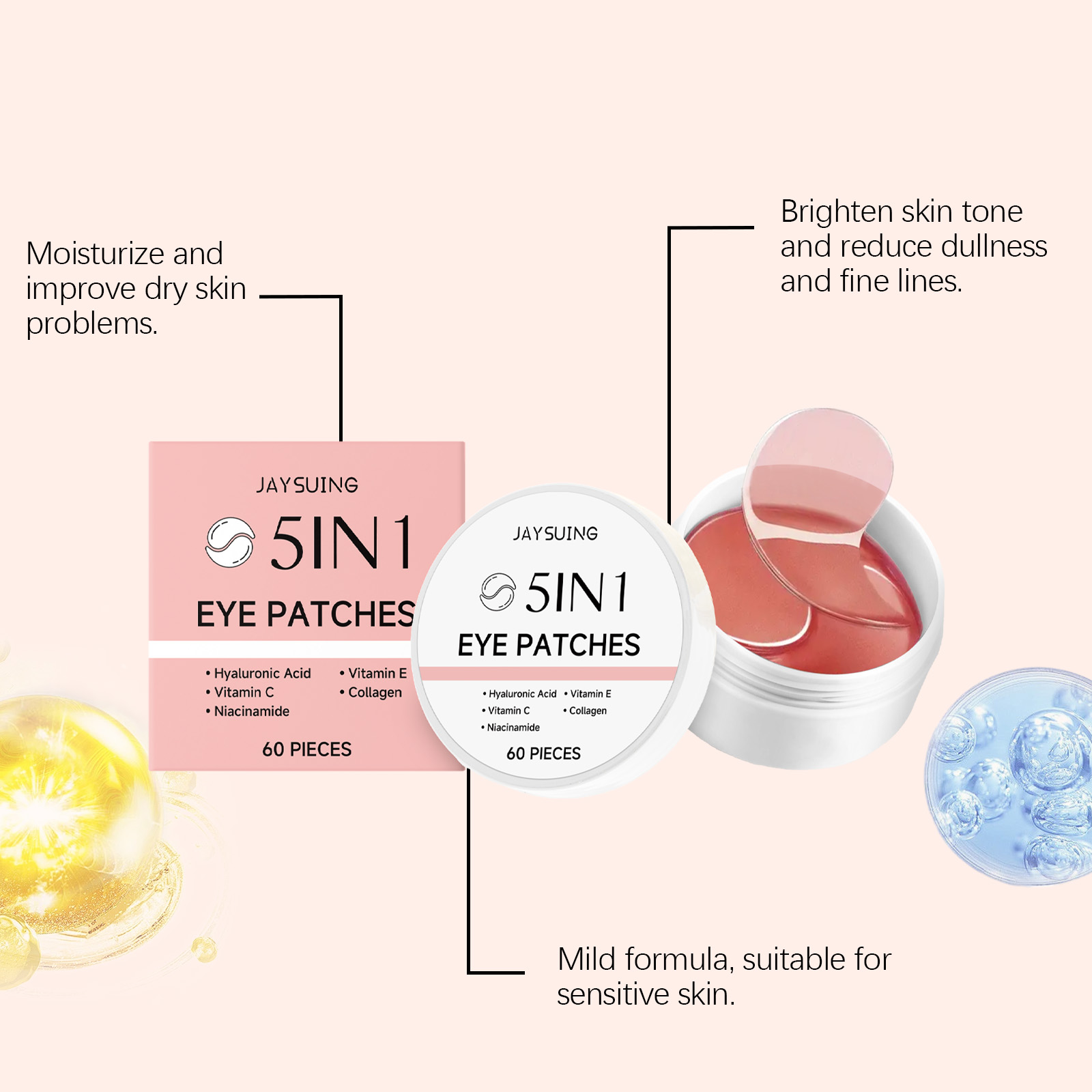 JAYSUING 5-in-1 under Eye Patc – Hyaluronic Acid Serum recenzja i cena