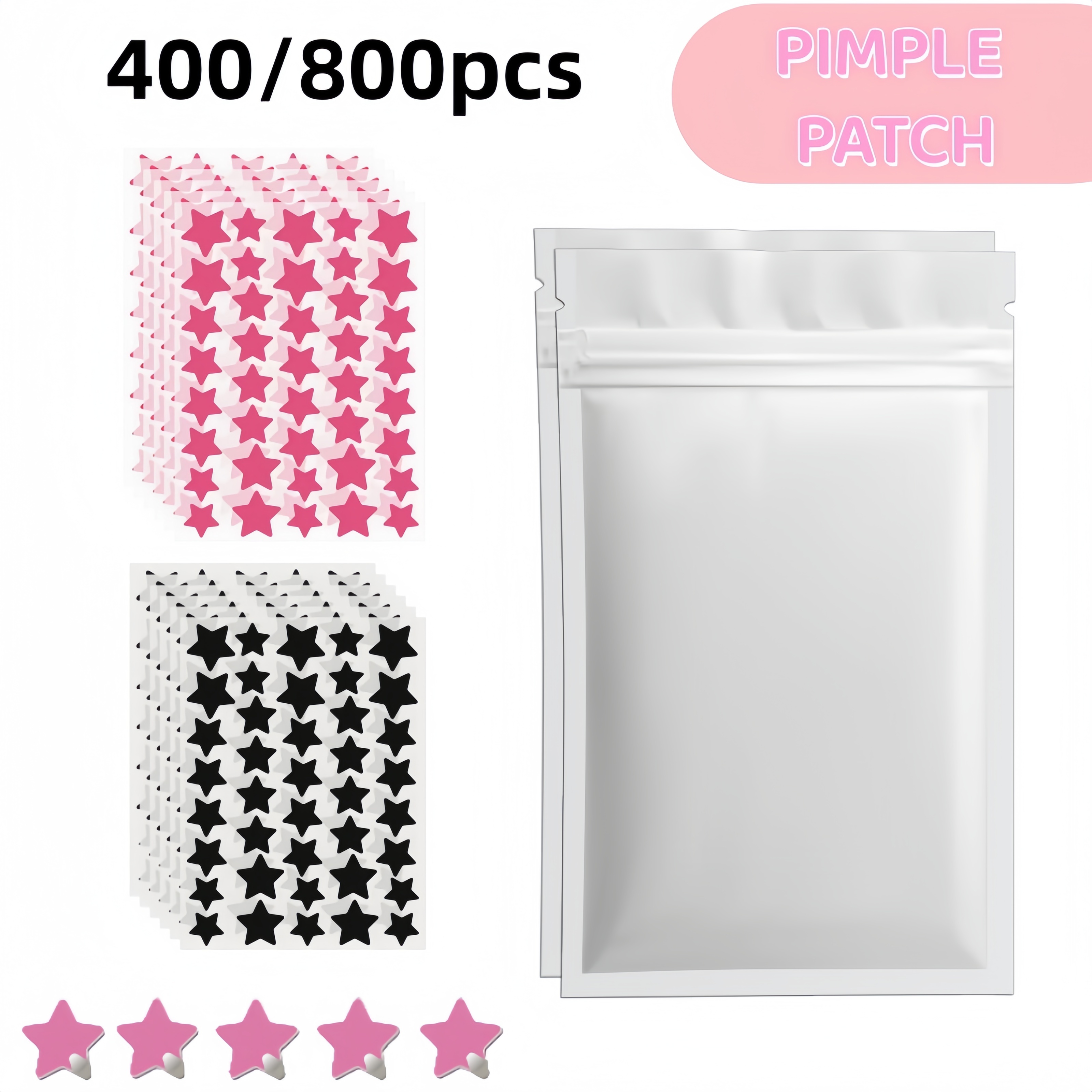 400/800pcs Red & Black Star Pi – Skincare Acne recenzja i cena