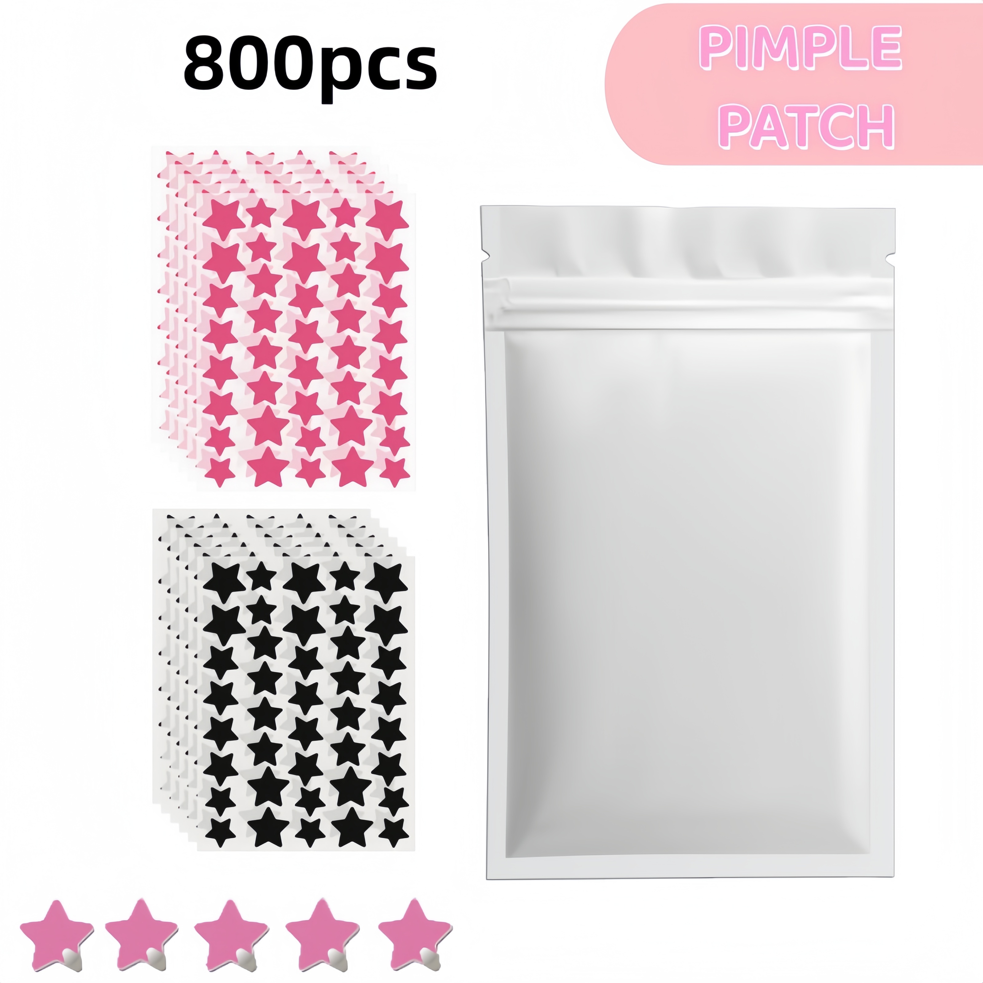 400/800pcs Red & Black Star Pi – Skincare Acne recenzja i cena