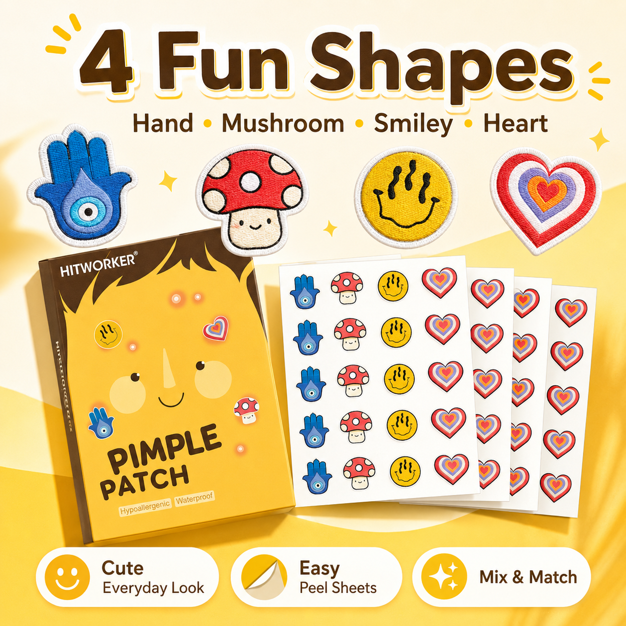 100Pcs Cute 4 Shapes Acne Pimp – Skincare Acne recenzja i cena