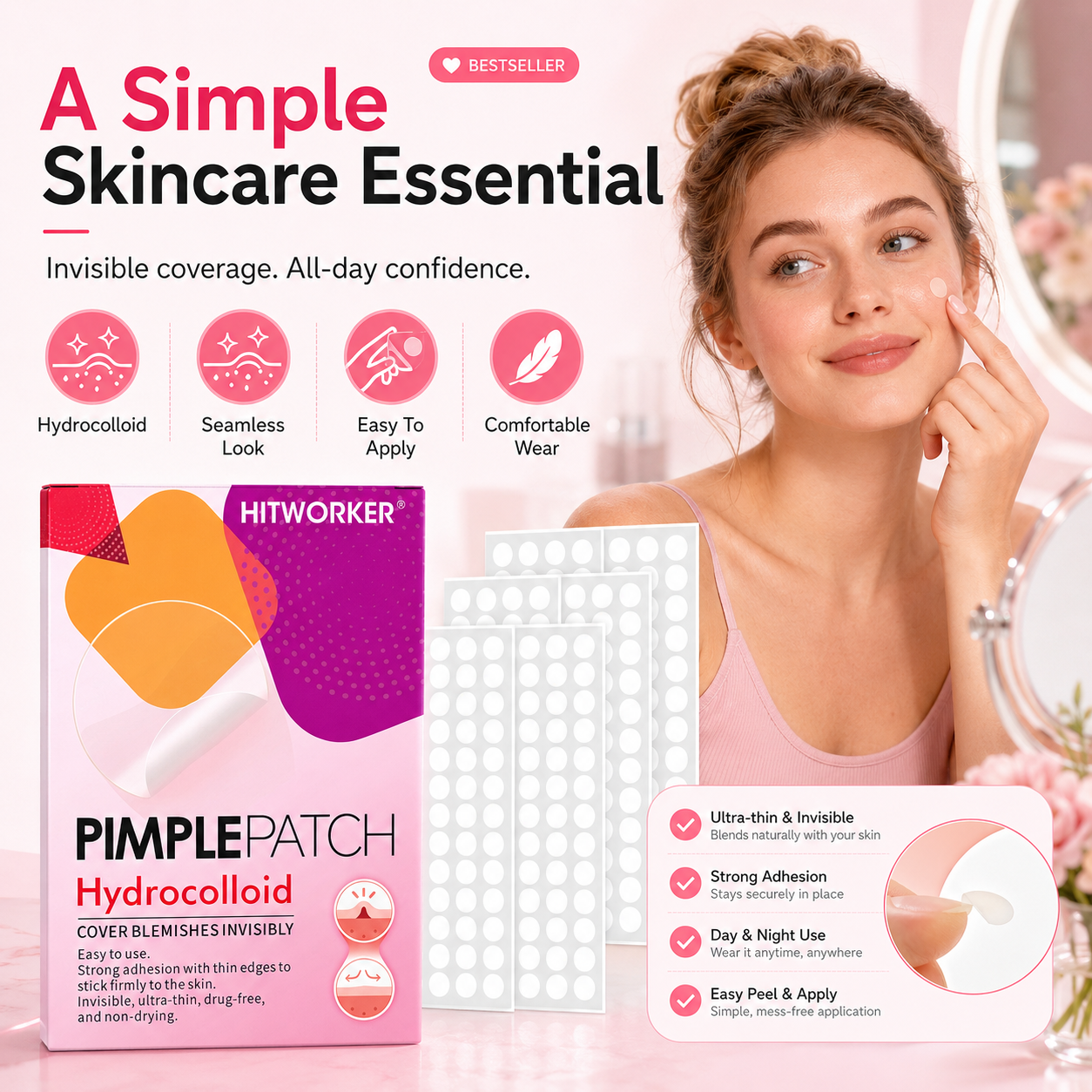1200/400pcs/box invisible acne – Skincare Acne recenzja i cena