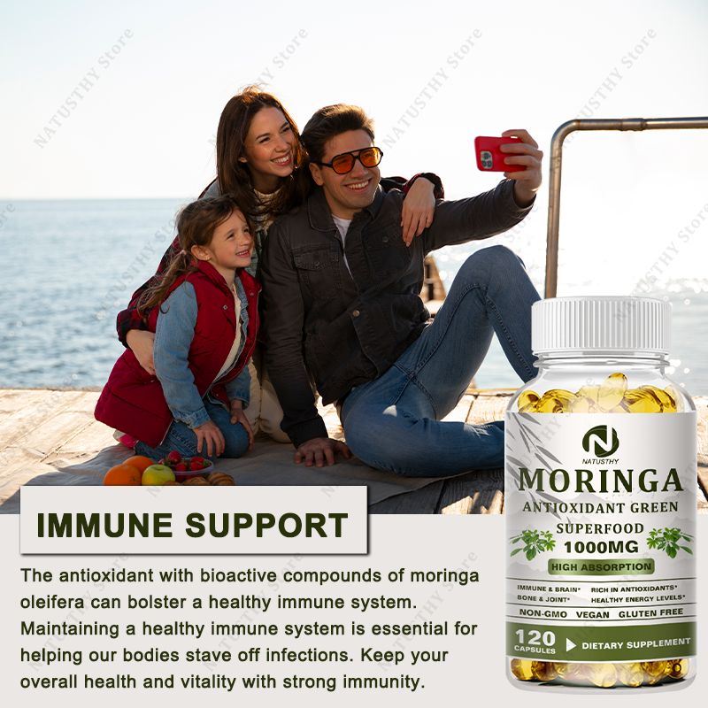 Moringa Organic 1000 mg - With – Vitamin C Powder recenzja i cena