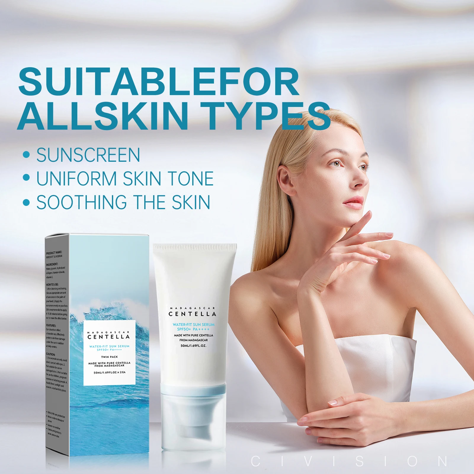 2/1pcs SPF50+ Sunscreen Cream  – Skincare Basic recenzja i cena